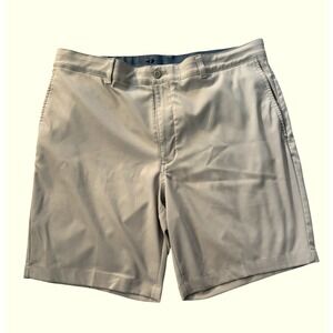 Grand Slam Golf Shorts Mens 38 Tan Flat Front Performance Moisture Wicking 9"